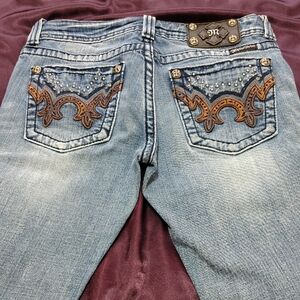 Women's Boot Cut Jeans with Embellished Pockets